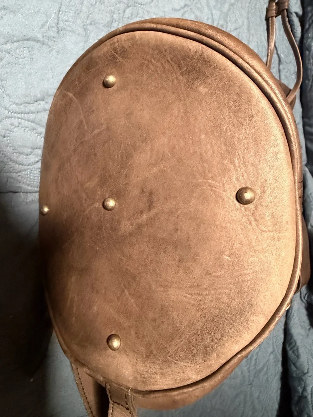 Classic Frye backpack Leather Grey blue color